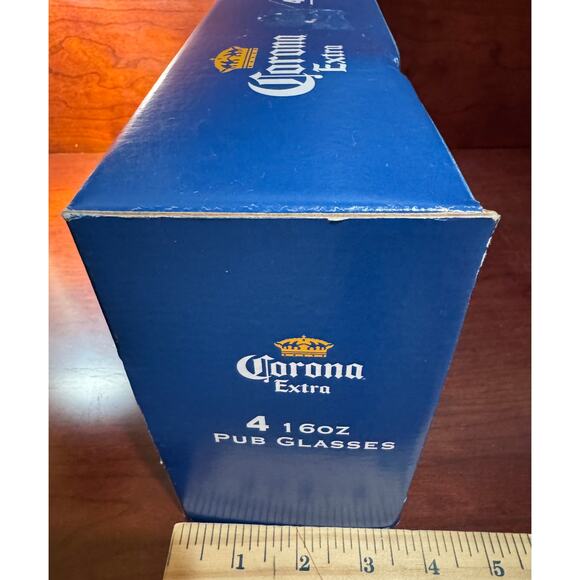 2007 Corona Extra Pub Glass Collection 16oz Beer Glasses Gift Set Four 4 Glasses - Picture 12 of 12